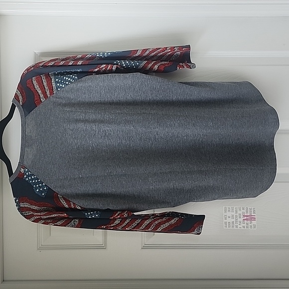 American Flag Randy Baseball Raglan Tee - Picture 2 of 4